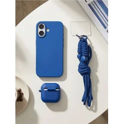 Sinsay - Set maski za iPhone 15 Pro/16 Pro/17/17 Pro/17 Pro Max i AirPods Pro 3/4 sa vezicom - plava
