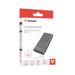 Verbatim TurboMetal SSD USB4 1TB USB Tip-C USB4 Gen 2x2 Srebro