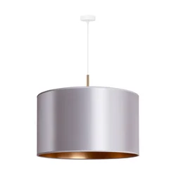 Duolla - Luster na sajli CANNES, 1xE27/15W/230V, prečnik 50 cm, srebrna/bakarna