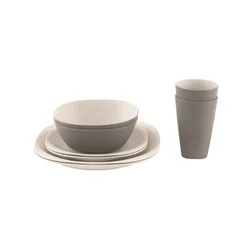 Komplet posode Outwell Gala 2 Person Dinner Set - grey/sand