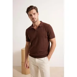 Trendyol Muška majica Tmnss25Po00008, Braon
