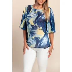 Bluza s potiskom, modra