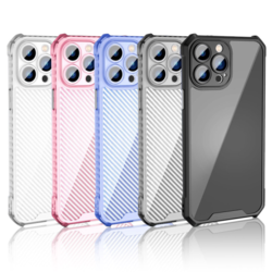 Maska Carbon shield iPhone 14 Pro siva