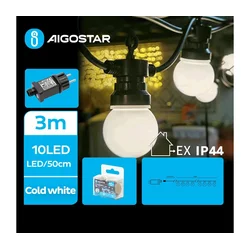 Aigostar - LED spoljašnja dekorativna girlanda 10xLED/3m IP44 hladna bela