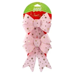 Rosett duo novogodišnja dekoracija mašna roze 14 x 18cm ( 715571 )