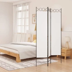 Greatstore Paravan 3-delni bel 120x200 cm blago