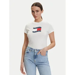Tommy Jeans Majica DW0DW22781 Écru Regular Fit