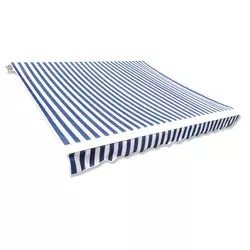 VIDAXL platnena streha / senčnik modra & bela barva 3 x 2,5 m (brez okvirja)