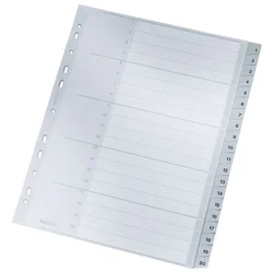 Pregrada plastična a4 brojevi 1-20 leitz 12840000 siva