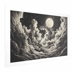 shumee Plakat - Luna in zvezde pojejo med velikimi oblaki