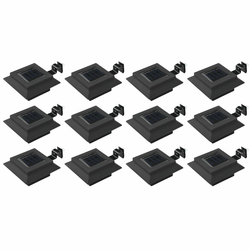 Vanjske solarne svjetiljke 12 kom LED četvrtaste 12 cm crne