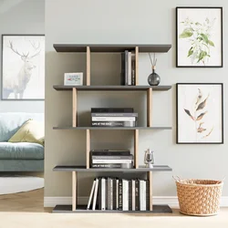 Hanah Home Harmon Anthracite Oak Polica za knjige 90x25x127.4 cm, Siva