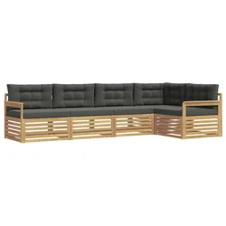 Set vanjskih sofa 6 kom. Bijela i antracit Poliester