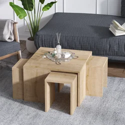 Hanah Home Klub sto Ortanca 60x60x37cm Hrast