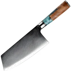 Damaskasti kuhinjski nož SH-39330 - Cleaver / Plava KP39330