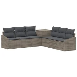 Set sofe 7 pcs Siva i tamno siva Poli Rattan i čelik