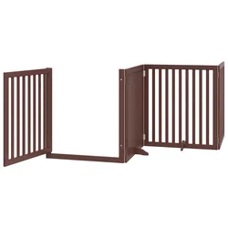 Vrata za pse s vratašcima 12 panela sklopiva 960 cm drvo topole