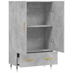 Visoka komoda boja betona 69,5 x 31 x 115 cm konstruirano drvo
