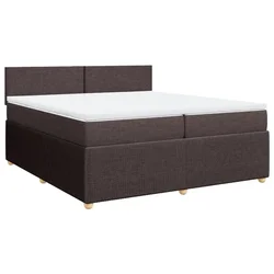 Vidaxl Box spring postelja z vzmetnico temno rjav 200x200 cm blago
