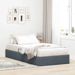 Otomanski krevet s pohranom Tamnosiva 100 x 200 cm Baršun