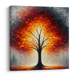 Slika ognjeno drevo življenja v megli - 40x40