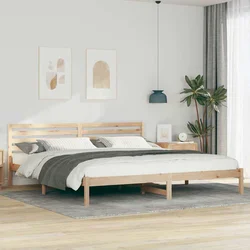 Krevetna konstrukcija Smeđa 200 x 210 cm Čvrsto borovo drvo