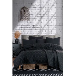 Lessentiel Maison Komplet posteljine Solid, 200x220 cm, Crni