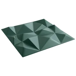 Zidne panele 12 pcs Dijamant zelena 50 x 50 cm XPS pjena
