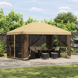 Gazebo 4 × 3 m Krem Poliester i čelik 190 gsm