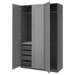 PAX / GULLABERG Kombinacija garderobera, tamnosiva/siva, 150x60x236 cm