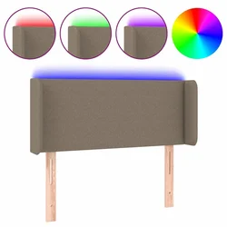 Vidaxl LED posteljno vzglavje taupe 93x16x78/88 cm blago
