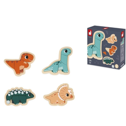 JANOD Set drvene puzzle Dino, 4 komada