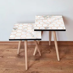Hanah Home Set klub stočića 2Shp1, 2 komada, Beli