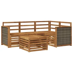 Set vanjskih sofa 5 pcs Prirodna 59 x 59 x 37 cm Poliester