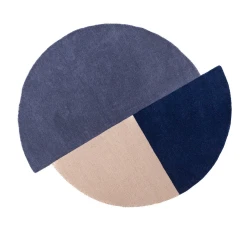 Modra ročno tkana volnena okrogla preproga o 200 cm Mia Segment – Flair Rugs