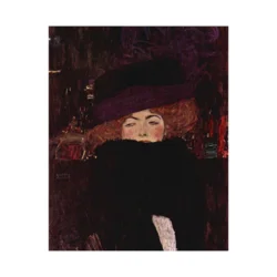 Canvas Slika na platnu Dame mit Hut und Federboa, Gustav Klimt, 120 x 150 cm