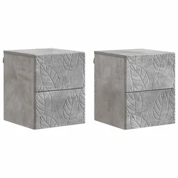 Noćni ormarić za montažu na zid 2 pcs Betonska siva