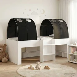 Krevet s Tunnels 4 pcs Bijela i crna Konstruirano drvo