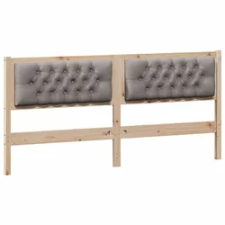 Vidaxl Vzglavje Drugo Rjava in taupe 180 cm Trdna borovina