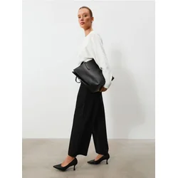 Sinsay - Wide leg pantalone sa peglanim faltama - crno