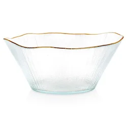 Northix Skleda za solato steklena zlata 21 cm, 1,2 l
