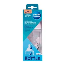 Canpol babies Flašica za bebe Easy strart, 240ml, Roze