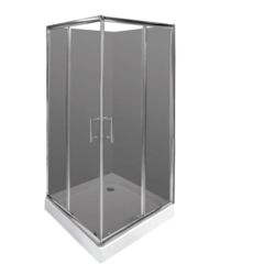Linni Grey Transparent Tuš kabina, 80x80x190cm, Tonirano staklo 5mm, Srebrni ram