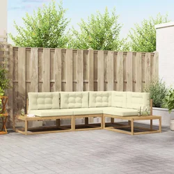 Set vanjskih sofa Bijela 277,5 x 198,5 x 73 cm Poliester