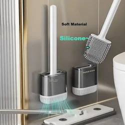 Jiabangshou Silikonska četka za WC šolju sa držačem, Siva