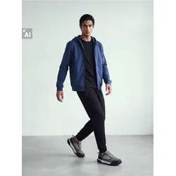 Sinsay - Zip-up dukserica sa kapuljačom sa dodatkom viskoze - grey blue