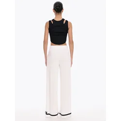 4TAILORS Hlače črna/bela