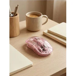 Sinsay - Bežični miš sa providnim kućištem - pastelno roze