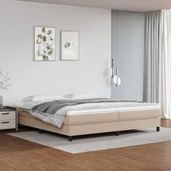 Okvir za krevet s oprugom boja cappuccina 200x200 cm od umjetne kože