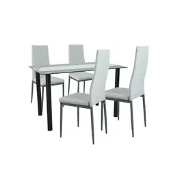 Jedilni set Mezza 4+1 belo-siva